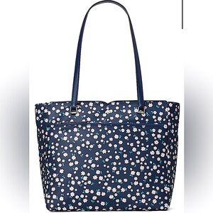 Kate Spade Jae Navy Fleurette Floral Large Nylon Tote Bag NWOT with COA